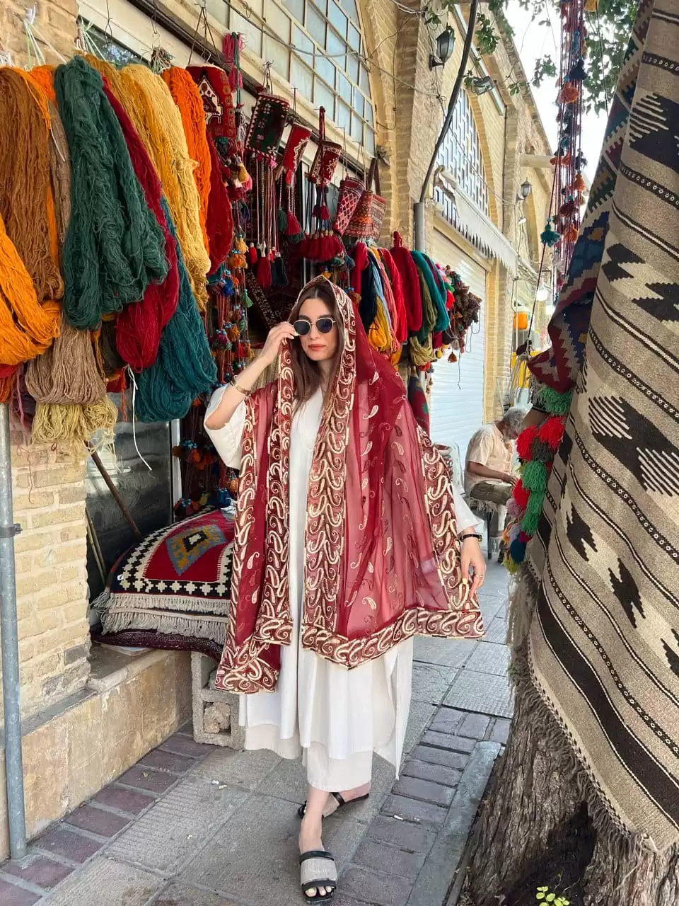 شال هندی گلدوزی ترمه