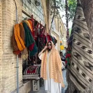 شال هندی گلدوزی نسترن