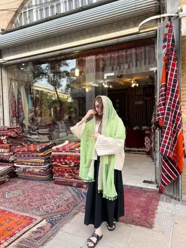شال هندی نگار سبز - Image 2