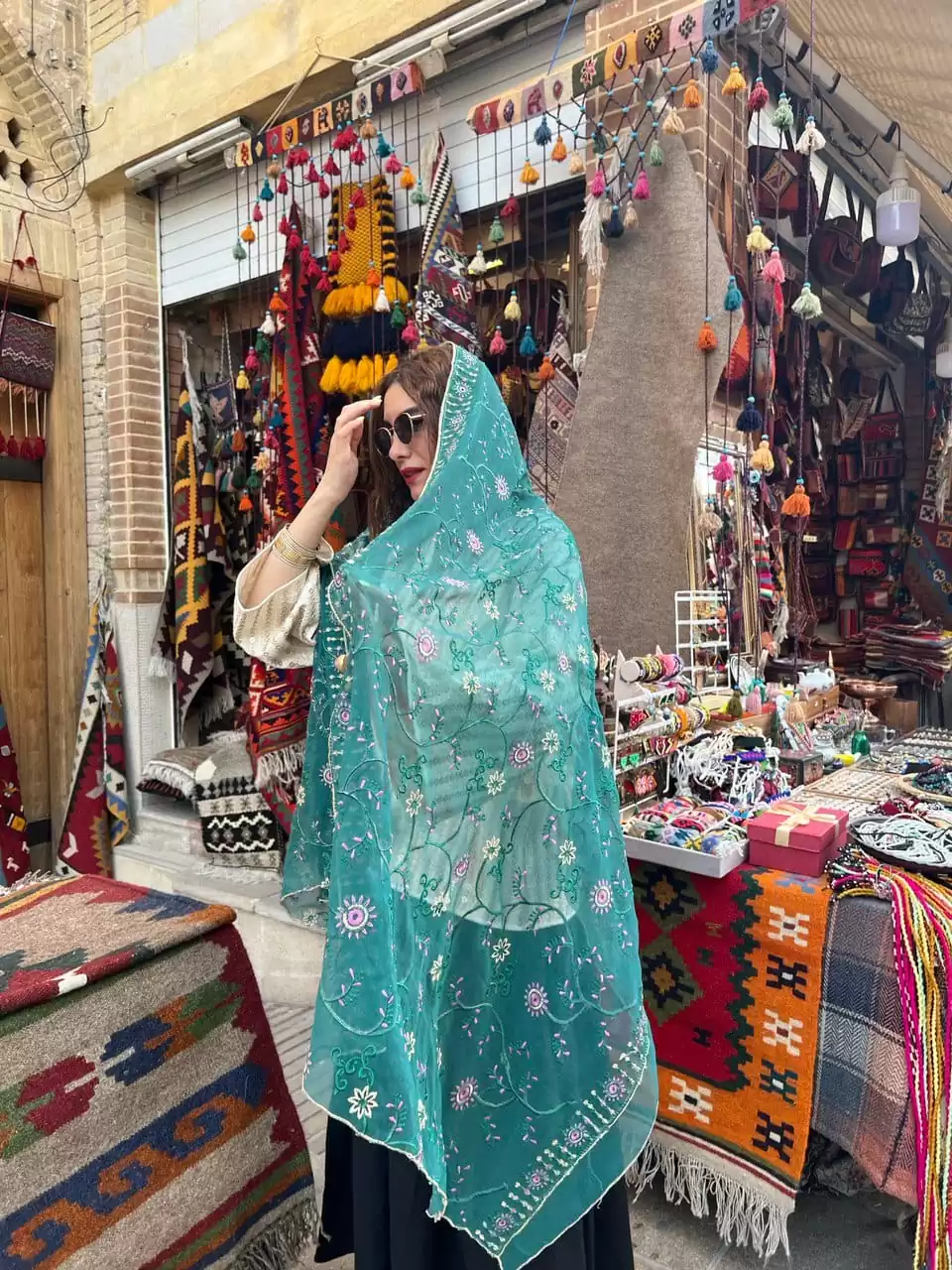 شال هندی سبز پریچهر