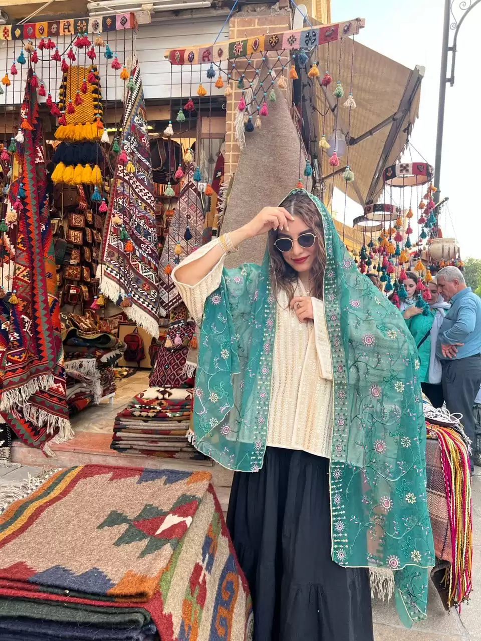 شال هندی سبز پریچهر - Image 2