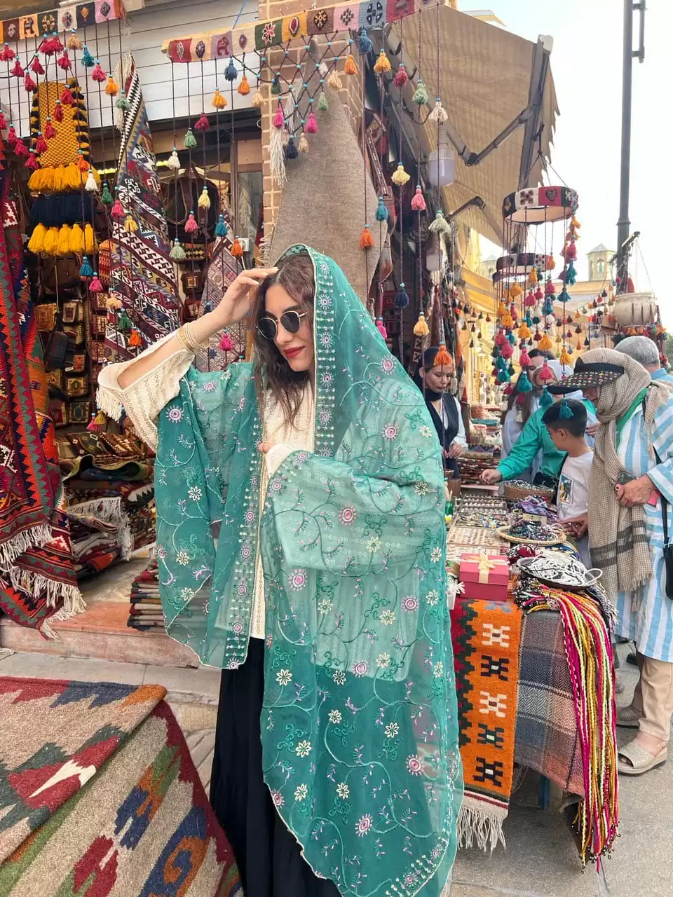 شال هندی سبز پریچهر - Image 4